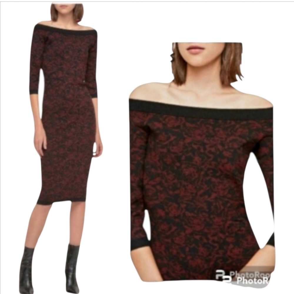 NWT All Saints Sweater Bodycon Midi Dress Sz L